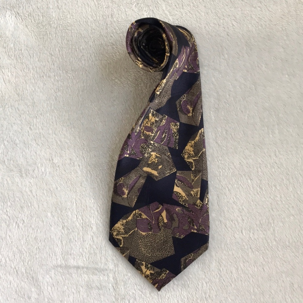 Metallic Purple and Silver New York Milano Tie